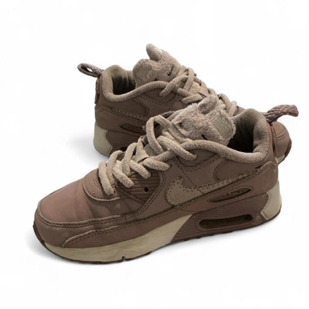Nike Air Max 90 LTR Kids 1Y Mauve Brown Faux Fur Lining HJ4539-200